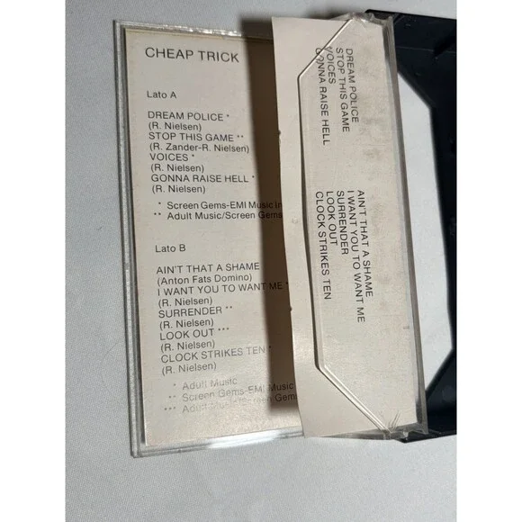 CHEAP TRICK – Rare Italian Import Promo Cassette Black Shell Yellow La